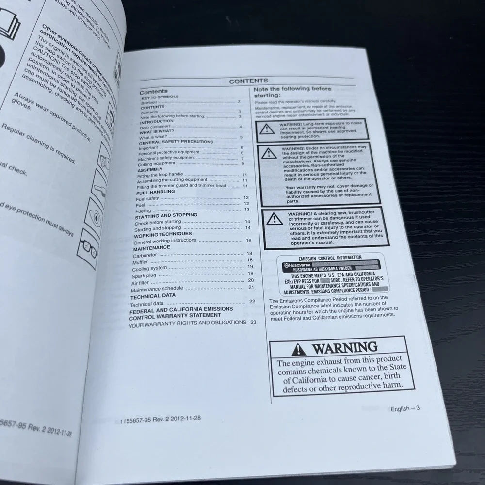Husqvarna 326LS Operator's Manual EPA Trimmer Owners Guide OEM